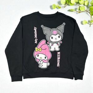 Sanrio Kuromi My Melody Sweatshirt Medium Black Crewneck 2023 Cute Anime Kawaii